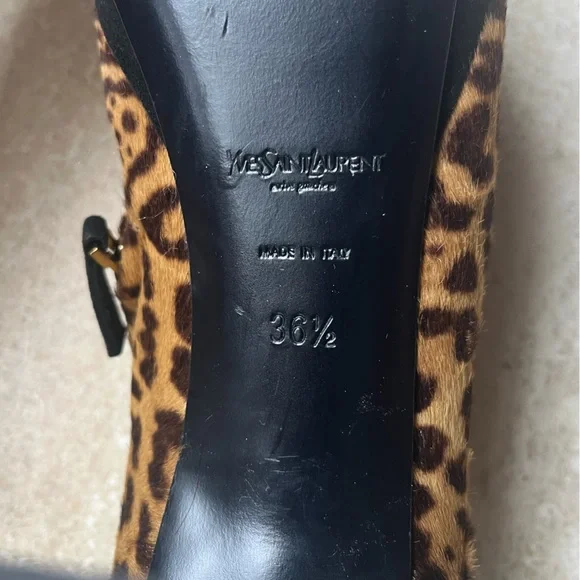 YSL Leopard Print Booties 36.5 - Picture 10 of 12